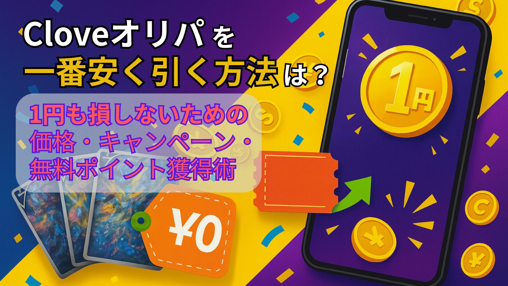 Cloveオリパを一番安く引く方法は？1円も損しないための価格・キャンペーン・無料ポイント獲得術
