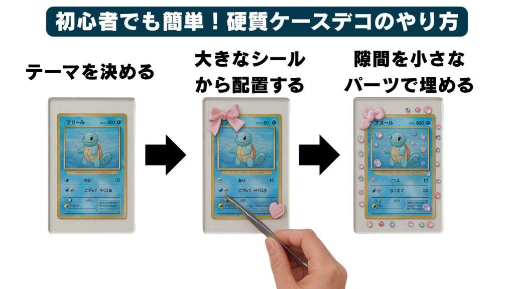 トレカデコ3ステップ図解